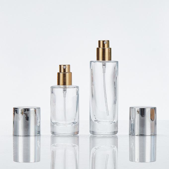 Transparent Glass Foundation Bottle With Screw Cap 100ml Round Shape Simple Design 0