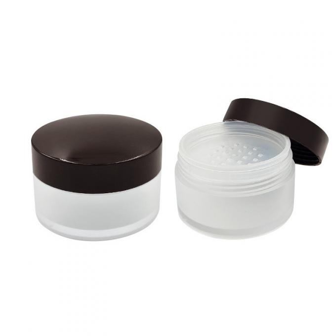 Transparent Round Loose Powder Case 15g Compact Powder Container with Twist Open Lid 3