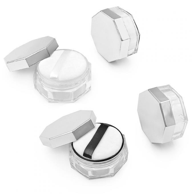 Round Transparent Loose Powder Case with Twist to Open Lid 15g Capacity Customizable Logo 1