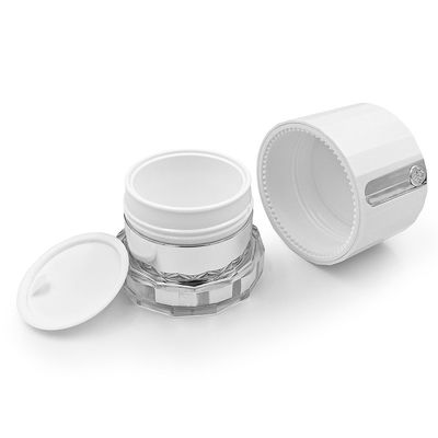 Doorzichtige 50g cosmetische crème pot met diamant logo Custom Acrylic verpakkingspot