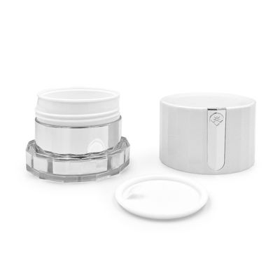 Doorzichtige 50g cosmetische crème pot met diamant logo Custom Acrylic verpakkingspot