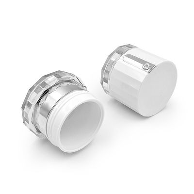 Doorzichtige 50g cosmetische crème pot met diamant logo Custom Acrylic verpakkingspot