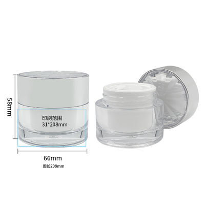 Leekproof Diamond Acrylic Cosmetic Jar voor huidverzorgingscrème Kleine 30g/50g container