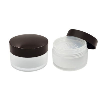 Transparante ronde los poederdoos 15 g compacte poedervat met open deksel