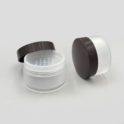 Transparante ronde los poederdoos 15 g compacte poedervat met open deksel