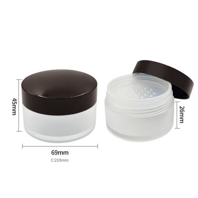 Transparante ronde los poederdoos 15 g compacte poedervat met open deksel