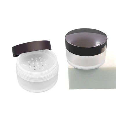 Transparante ronde los poederdoos 15 g compacte poedervat met open deksel
